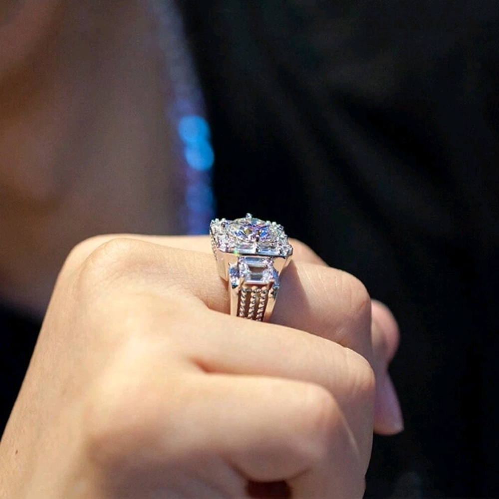 Radiant Silver Crystal Ring - image 3